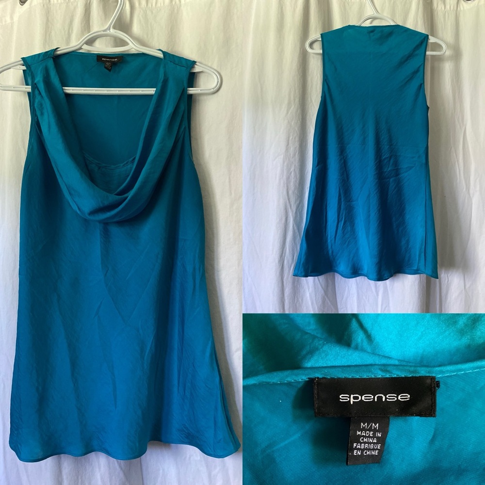 Teal Spense Cowl Neck Top- SizeM